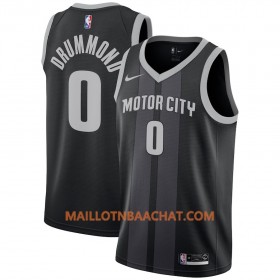 Maillot NBA Detroit Pistons Andre Drummond 0 2018-19 Nike City Edition Noir Bleu Swingman - Homme
